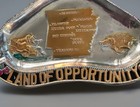1950   s Souvenir Ashtray State Arkansas Landmarks Cast Metal Tray  Japan