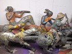Barclay lincoln Logs Used As-is Toy Indians cowboys Lot