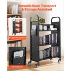 Uimoso 3-tier Rolling Book Cart With L-shaped Shelves  Single-sided  Black