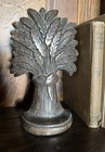 Vtg Wheat Sheaf Bundle Cast Iron Book door Stop Decorative Decor 9   