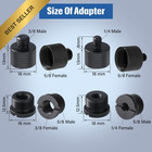 8pcs Mic Stand Adapter Screw Thread Adapter Set Black Microphone Mount 5 8 To 3 