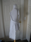 Vintage New Women s White Full Size Apron Hand Embroidery Approx Sz 30x40  o86 