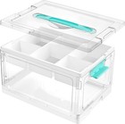 Effortless Organization  24 Qt Clear Craft Storage Box With Adjustable Trays