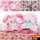 12pc Rose Flower Wall Panels Artificial Silk Wedding Decor Party Home Floral Diy