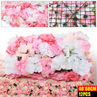 12pc Rose Flower Wall Panels Artificial Silk Wedding Floral Decor Party Home Diy