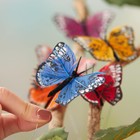 12 Assorted Jewel Color Mini 2  Monarch Feather Artificial Butterflies