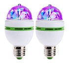 2 Pcs Led Ball Bulb Lamp  3w E27 Led Rgb Crystal Rotating Stage Bulb   Rgb-2pcs
