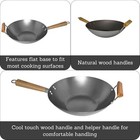 Imusa 14in Carbon Steel Wok With Wood Handles Dark 