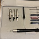 Vtg Parker Calligraphy Set Fountain Pen Ink Cartridges With Case