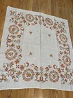 Vtg Pennsylvania Dutch Tablecloth Hearts Pitchers Fruit Boho 48   x52     read 