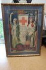 Vtg 1918 Red Cross Chrismas Role Call Ef Blashfield Ww1 Propaganda Poster Framed