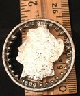 1880 Us Silver Dollar Morgan Cutaway Coin Or Replica Vtg 4 Pendant Brooch
