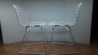 Vintage Matching  pair  Of Bertoia Style Children s Steel Wire Chairs