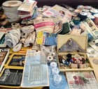Huge Lot Vintage  To Now Sewing Notions Needles Buttons Trim Thread 100  Items