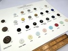 31 Vintage Glass Buttons Shank Back Matching Design Mixed Colors Card Cbc Lot I