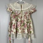 Vintage Girls 24 Months Floral Lace Dress Flower Girl Special Occasion Made Usa