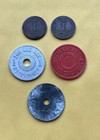 Lot Of 5 Vintage Sales Tax Tokens From Missouri  Arizona  Oklahoma