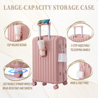 3 Piece Luggage Set  Abs Hardside Spinner Suitcase With Usb   Cup Holder