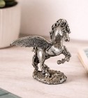 Vintage Pegasus Winged Horse Figurine Silver Tone Metal Fantasy Statue 4    Wide