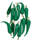 30 Vintage India Glass Green Chili Pepper Pendants charms beads 1 1 2  - 2 