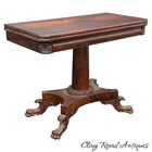 Antique  Empire Paw Foot Console  Table Foyer Hall Game Card Claw Foot