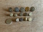 Massachusetts Button State Seal Militia Natl Guard Vtg Junk Drawer Lot Of 14