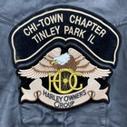 Harley Davidson Sz M Black Lace Sides Chicago Hog Chi-town Genuine Leather Vest