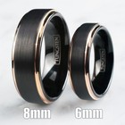 Tungsten Carbide Ring Rose Gold-plated Black Brushed Wedding Band Men s Jewelry