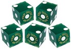 Four Queens Las Vegas Casino Craps Dice Green Frosted Set 5 Matching Serial  s