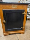 Vintage White Clad Ice Box Cabinet By Simmons Hardware Co      Oak   Brass  Antiqu