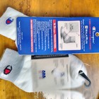 Vintage Champion Socks Bundle 2 Pairs Walk Run Quarter Turncuff White Grey Logo