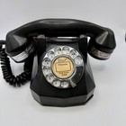 Vintage 1940s Automatic Electric Co Rotary Telephone  Black With Chrome Art Deco