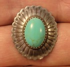 Vintage Navajo Sterling Silver Blue Turquoise Native American Post Earrings