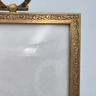 Antique Brass Ornate Picture Frame Embossed Scroll Design Convex Glass