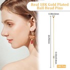 100pcs Ball Head Pins 18k Gold Plated Brass Ball Eye Pins 50mm Jewelry Making   