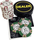 3  Black   Yellow Dealer Button - Poker  Texas Hold em