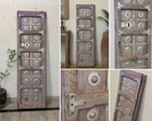 Vintage Indian Carved Wooden Door Panel     Antique Rustic Architectural Wall Deco