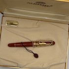 Aurora Resin Fountain Pen Red W  Gold Trim  Gold M Nib  Black Ink  Box
