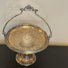 Antique Reed   Barton 3502 Silver Plate Bridal Basket Cake Stand 9  Wide