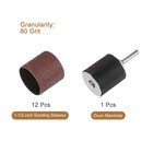 12 Pcs 1-1 2 Inch Sanding Sleeves Set 80 Grit With 1 Inch Mandrels