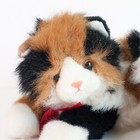 Ty Calico Kitty Cat Vintage 1995 Plush Long Hair 14  Pink Nose Red Ribbon