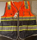 Jksafety 9 Pockets Mesh Two-tone Hi-vis Reflective Safety Vest Orange And Black