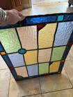 Antique Bright Colors Stained  Lead Glass Window 27    X 21   