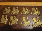 Lot Of 10 Lady Painting France Vintage 60s Brass Stampings Findings Jewelry 