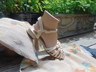 Vtg 1940s Connie Shoe Creations Ivory Satin Dance wedding Shoes Sz 7 Or 8 Ish