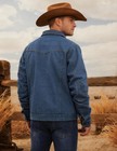 Mens Flannel Lined Denim Jacket Western Trucker Slim Fit Snap Button Vintage