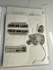 Stampin  Up  One More Year Cling Stamp Set Rubber Happy Birthday Words 164777