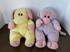 Baby Ty Pillow Pal Plush 12  Purple Monkey Pink Puppy Dog Stuffed Toy Rattles