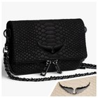 Women Zadig voltaire Double Chain Crocodile Leather Shoulder Bag Crossbody Bag