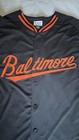 Majestic Baltimore Orioles Button Baseball Jersey Black orange Size 44